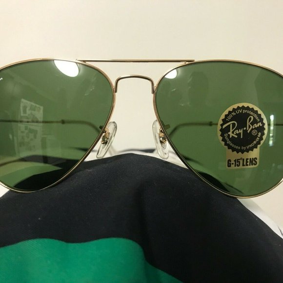 ORIGINAL RAY BAN AVIATOR 3025 G-15 LENS GOLD FRAME
